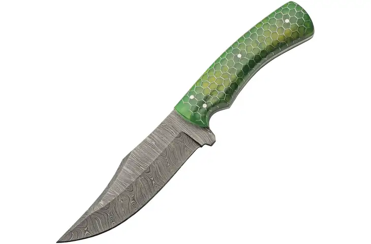 Damascus Viper Skinner 5.00 in Damascus Steel Fixed Blade Knife